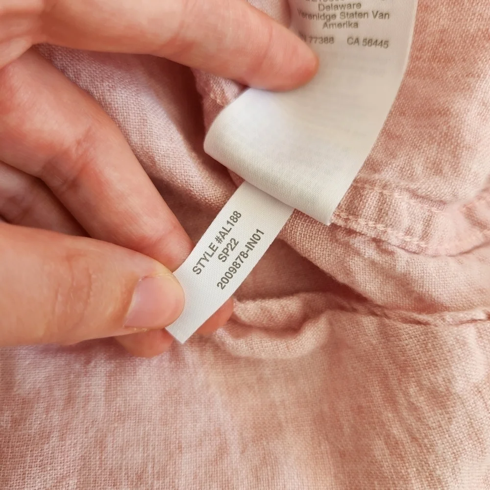J.Crew Factory Short Sleeve Slim Linen Blend Shirt Pink Size Large